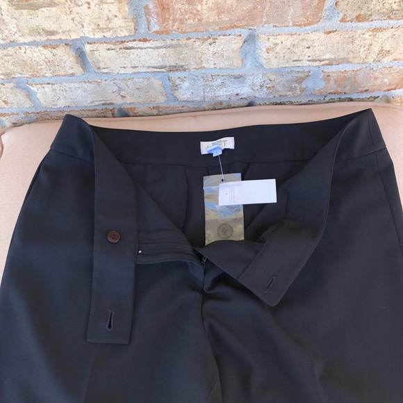 Ann Taylor LOFT Stretchy Lightweight Zipper Button Closure Black Trousers 14 - Picture 4 of 14